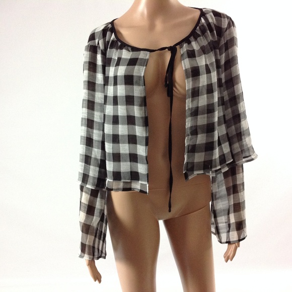 Ny Collection Women's Shrug Plaids Black Bolero 0 - Picture 1 of 7